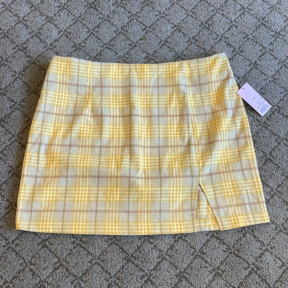 Yellow Plaid Miniskirt size 16